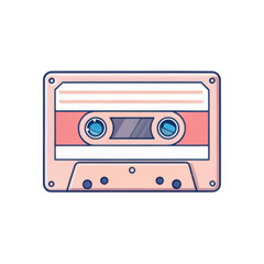 Obraz premium Retro cassette tape music audio recording isolated on transparent background