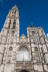 Fototapeta premium Cathedral of Our Lady Roman Catholic church in Antwerp, Belgium, largest Gothic church in Belgium