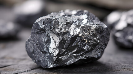 Raw cobalt mineral crystals on the black shale exhibit metallic reflections, showcasing strategic mineral resources and industrial clean energy materials.