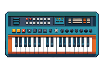 Vibrant Isometric Keyboard Illustration A Colorful Musical Instrument Perfect for Design Projects and Creative Visuals