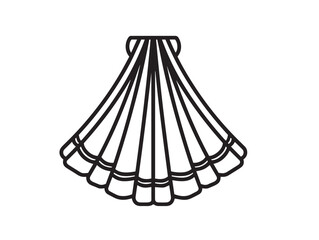 Graceful saree outfit icon in elegant minimal line drawing