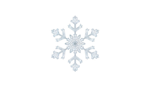 Detailed isolated snowflake on the transparent background highlighting winter nature, frost pattern, and seasonal cold weather aesthetics