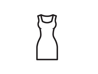 Elegant flowing satin dress in fashionable clean vector art
