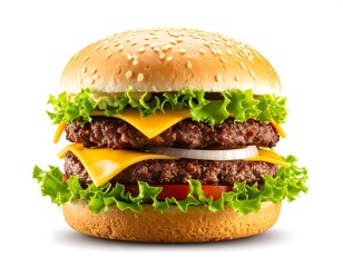 Double cheeseburger, fresh ingredients