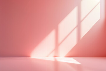 Light and airy empty studio space with pastel pink walls perfect for product mockups and elegant modern designs