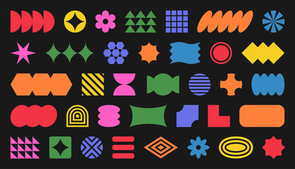 Abstract geometric shapes Bauhaus Memphis design