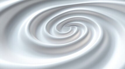 Smooth white creamy liquid swirling in a gentle spiral pattern creating a soft and soothing visual effect