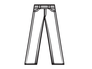 Fashionable skinny jeans clothing vector art in stylish outline
