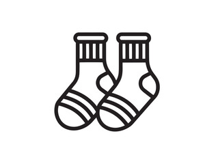 Cozy warm socks clothing icon in clean minimal vector drawing