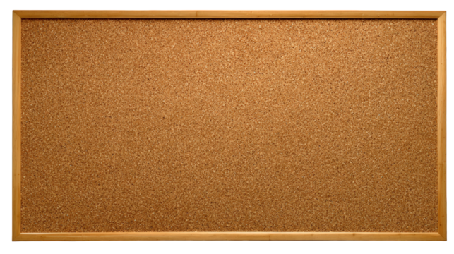 Wooden Framed Cork Bulletin Board for Notices.