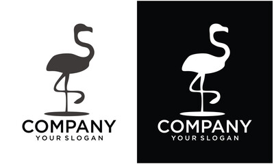 Abstract creative  flamingo logo icon for your company
