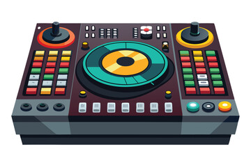 Fototapeta premium Isometric DJ Mixer with Colorful Pads and Knobs A Vibrant Digital Music Creation Station for Creative Soundscapes