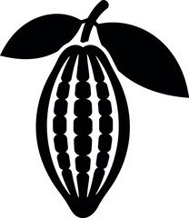 Cacao pod icon organic chocolate ingredient symbol