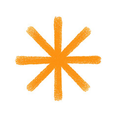 Geometric burst of radial lines creates stylized sun emblem on clear background