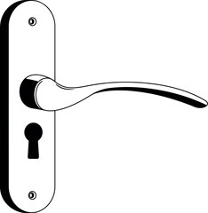 Vintage door handle with keyhole classic brass hardware