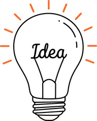 Fototapeta premium Light bulb with idea text symbolizing innovation