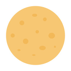 Flat vector illustration of a round yellow cleaning sponge, used for washing dishes, scrubbing surfaces, and general cleaning tasks.