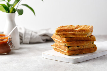 Waffle Breakfast on white board