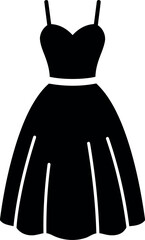 Elegant black cocktail dress icon