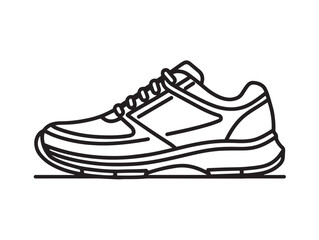 Durable trail shoes footwear icon in clean vector art