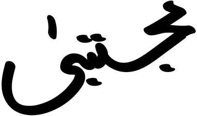 Mujtaba calligraphic name written in urdu style