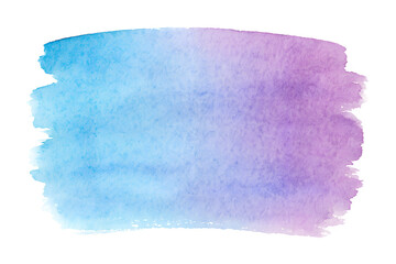 Obraz premium Vibrant watercolor brush stroke blending blue and purple hues with textured edges, isolated on transparent background for artistic and creative designs.