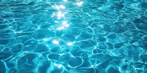 bright sunlight reflecting off the rippling surface of clear blue water creating sparkling patterns