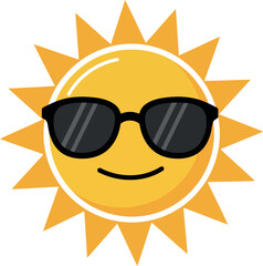 Cool sun emoji with sunglasses summer vibes