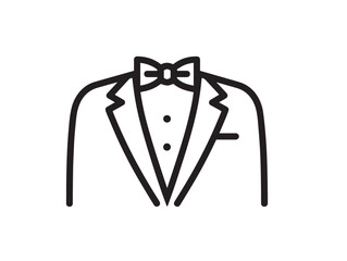 Stylish tuxedo jacket outline in clean minimal vector fashion