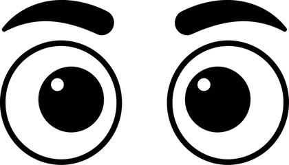 Cartoon eyes wide open surprised expression