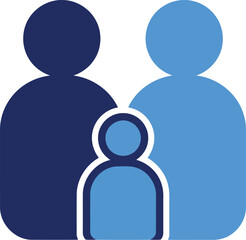 Family icon parents and child silhouette