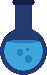 Blue lab flask with bubbling liquid