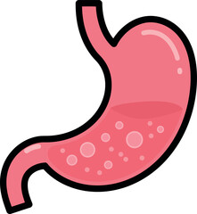 Cartoon stomach anatomy illustration