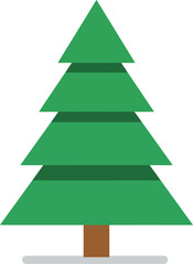 Fototapeta premium Flat green christmas tree icon