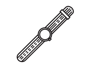 Elegant strap design for wristwatch in clean vector lines