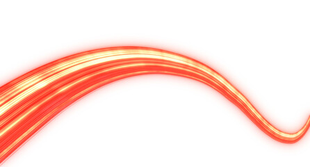 Futuristic Glowing Red Energy Wave Motion on Transparent Space