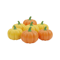 Obraz premium Colorful Pumpkins In A Pile With Transparent Background For Fall And Autumn