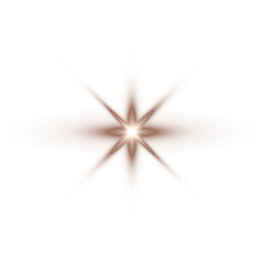 Bright chocolate brown star flash light effect with lens glow for overlays