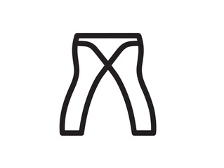 Modern yoga pants icon in minimal fashion vector art