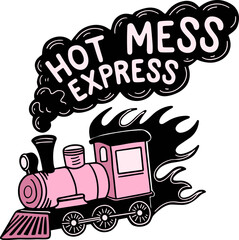 Hot Mess Express svg, train svg