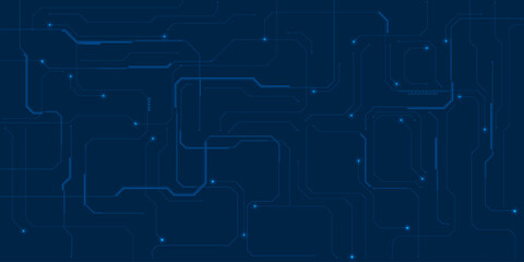 Obraz premium Abstract dark blue technology background with futuristic circuit frame network.Vector illustrations.