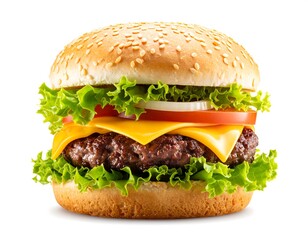 Gourmet cheeseburger, isolated