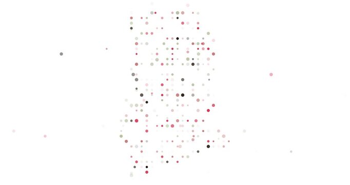 Generative art Gabon map from moving particles
