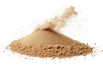 Flying sand gives the illusion of movement and texture with a transparent background in a natural setting