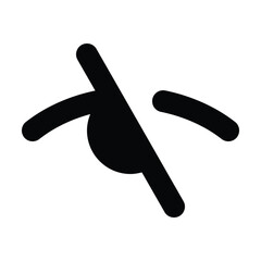 Solid hide icon to make content invisible or concealed.