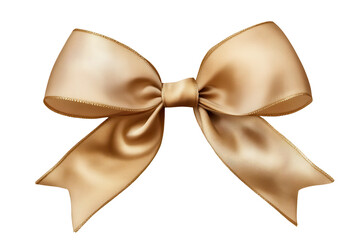 Elegant golden ribbon bow ideal for gift wrapping and decoration, perfect for special occasions such as weddings, birthdays, and holidays
