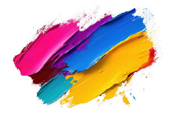 Vibrant abstract art created with bold colors featuring swirls of pink, blue, yellow, and teal forming a dynamic composition