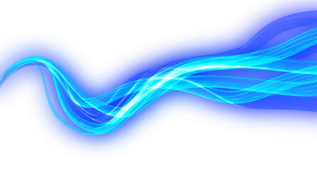 Fototapeta premium Bright Blue Curve Energy Flow Effect