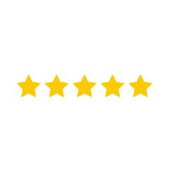 Obraz premium Golden star rating icons with five stars for ranking and awards