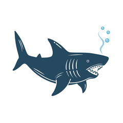 shark cartoon isolated on white